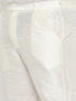 Vastramay Men's Plus Size Orange Matka Silk Nehru Jacket With Cream Silk Blend Kurta and Pant style Pyjama Set